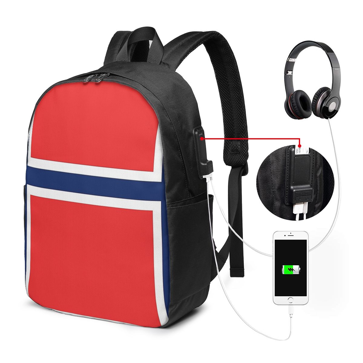Laptop Bag - Рюкзак с флагом Норвегии, дорожная сумка