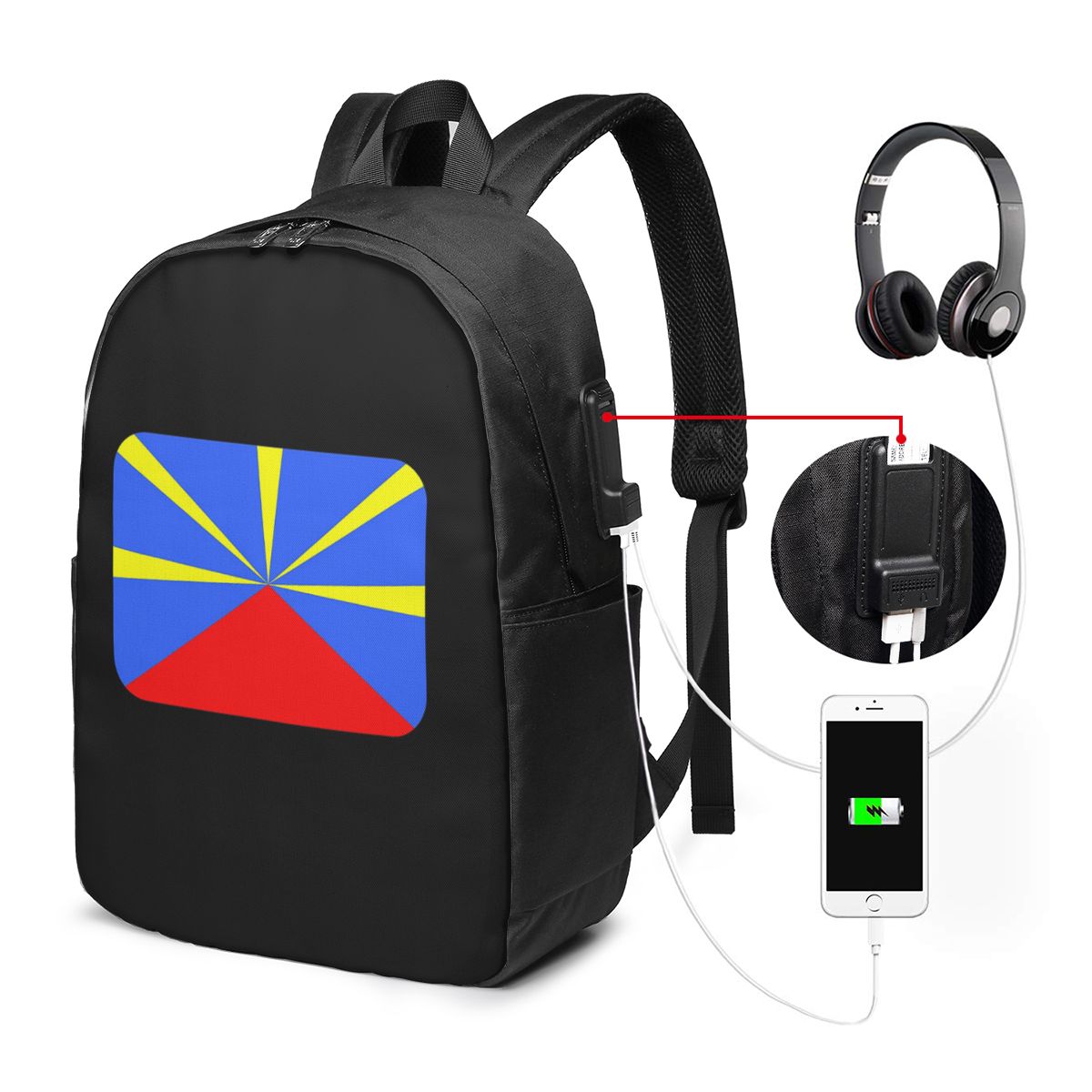 Laptop Bag - Рюкзак с флагом острова Реюньон 974,